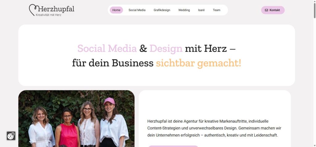 Website Herzhupfal - Startseite