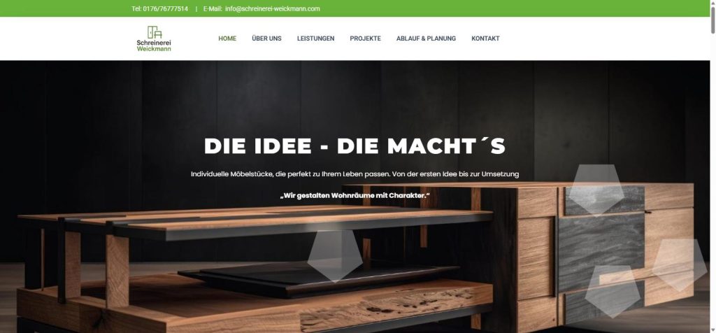 Website Schreinerei Weickmann - Startseite