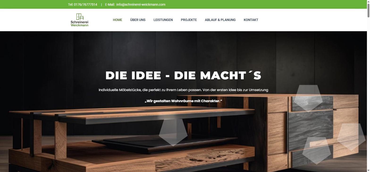 Website Schreinerei Weickmann - Startseite