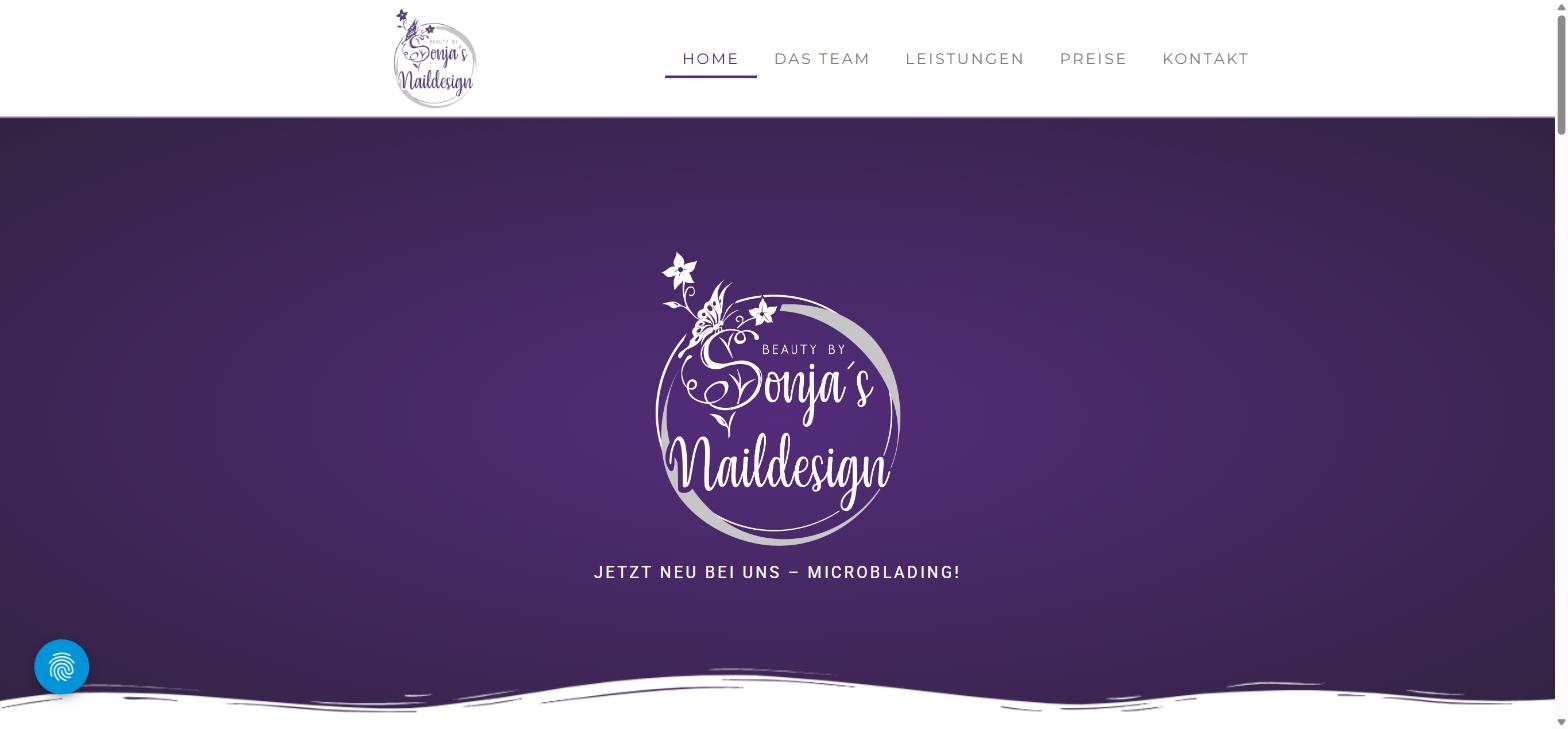 Website Sonjas Naildesign - Startseite