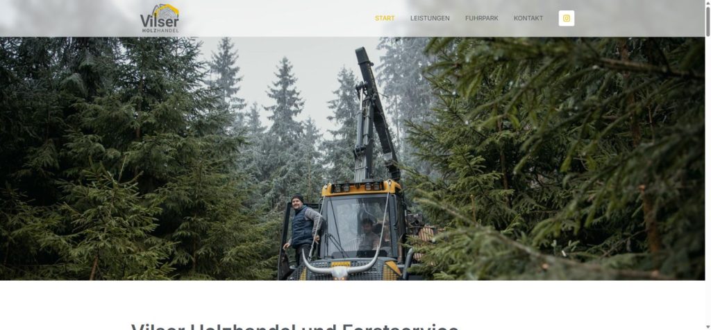 Website Forstunternehmen Vilser - Startseite